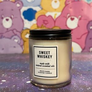 White Barn Sweet Whiskey Scented Candle - Black Lid, Cream Jar